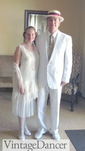 1902s white tea dress and white suit
