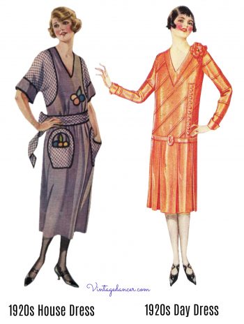 1920s house dress VS day dress fashion