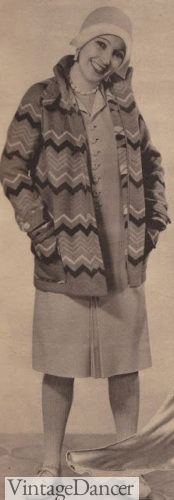 1920s Chevron stripe sweater coat (Hungary) at VintageDancer