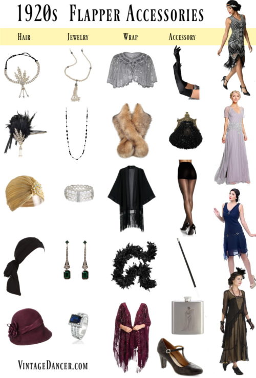 Mix and match accessories for a unique 1920s flapper costume