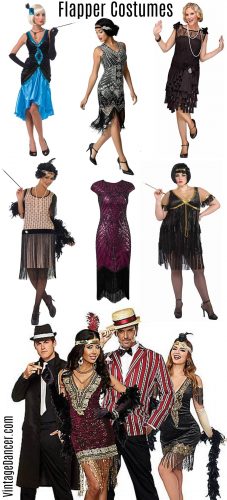 Flapper costumes, flapper girl costumes at VintageDancer