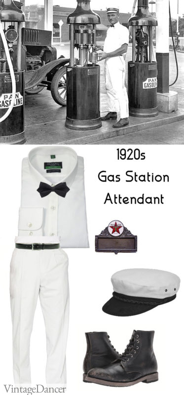 1920s mens Car Show Costume Ideas - White Filling Station Work Uniform Costume Idea