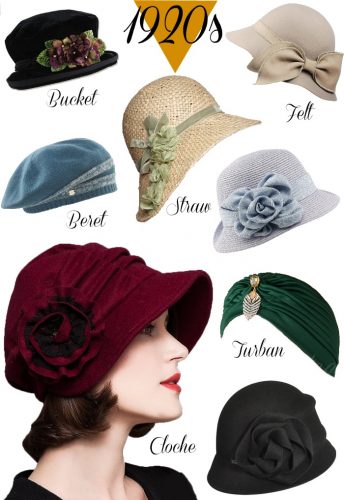 Women's 1920s style hats, cloche hats, Gatsby hats, Miss Fishers Murder Mystery hat, Downton Abbey hat styles. Shop at VintageDancer.com