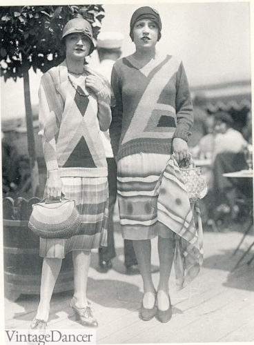 1920s knit skirt tops suits shoes art deco at VintageDancer