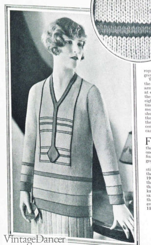1920s Art Deco motif sweater at VintageDancer