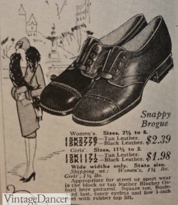 1920s low heel shoes- oxfords or brogue