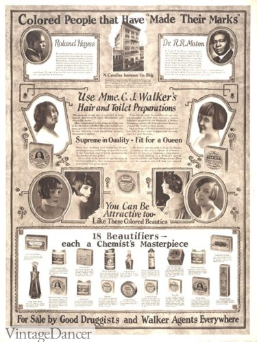 Mdm CJ Walker's late 1920s beauty line