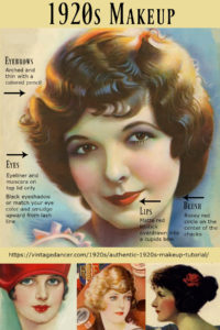1920s makeup guide- How to authentic vintage 1920s makeup for day and evening, flapper to Great Gatsby era