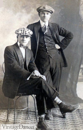 1920 men suits and caps hats
