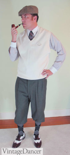 1920s mens Golf outfit with sweater vest