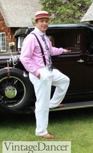 1920s mens costume pink shirt