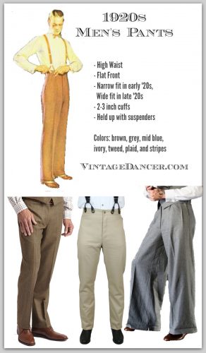1920s Style Men's Pants and Trousers. Know what to look for and where to shop. VintageDancer.com/1920s