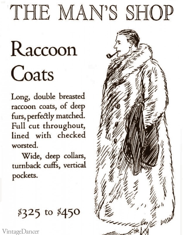Mens raccoon coat 1920s