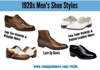 1920s Men's Shoe Styles. Find these and more at VintageDancer.com