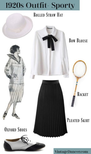 1920s Sporty Outfit, casual daywear, tennis player