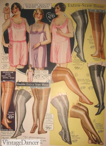 Stockings and lingerie plus sizes 1920s
