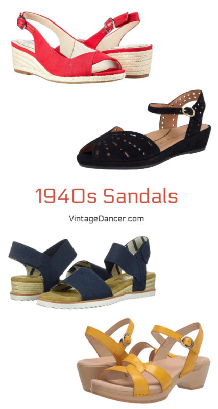1940s sandals summer shoes for women at VintageDancer