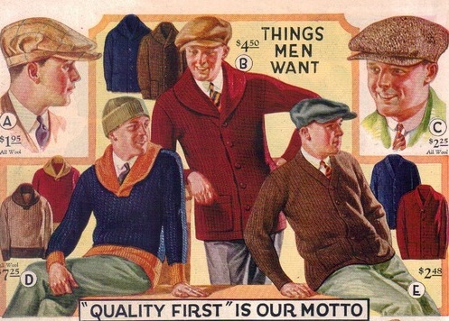 1920s mens sweaters and caps