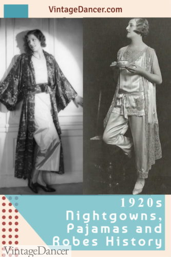1920s sleepwear history women nightgowns pajamas robes slippers bed clothes fashion history 20s