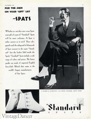 1920s Men&#8217;s Accessories History: Gloves, Watches, Spats, Cane, Vintage Dancer