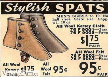 Wool shoe spats 1920s mens