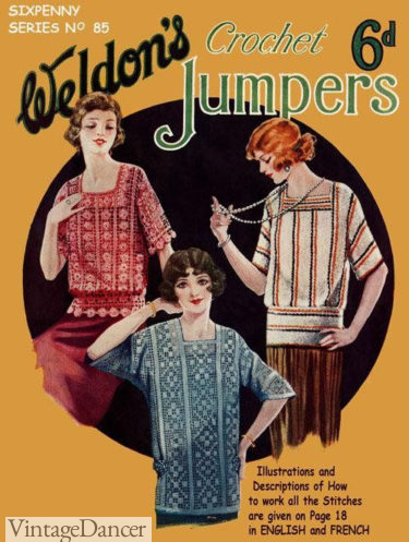 Short sleeve knit blouses at VintageDancer