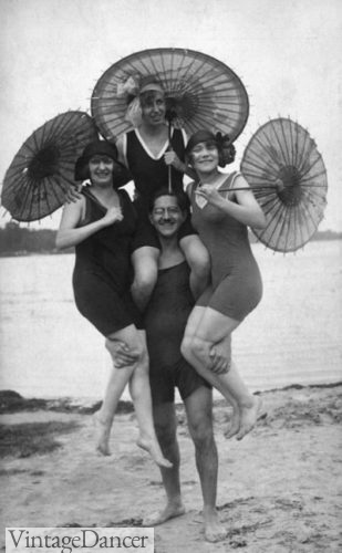 1920s swimwear and parasols