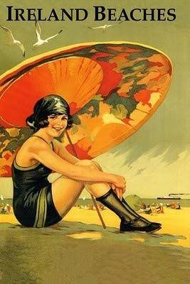 1920s Swimsuit, parasol, stockings and beach shoes 