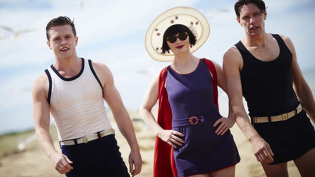 1920s swimsuits - mens and womens from Miss Fisher Murder Mysteries