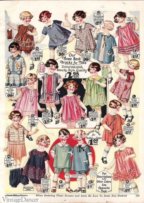 1920s childresn clothing girls dresses toddlers