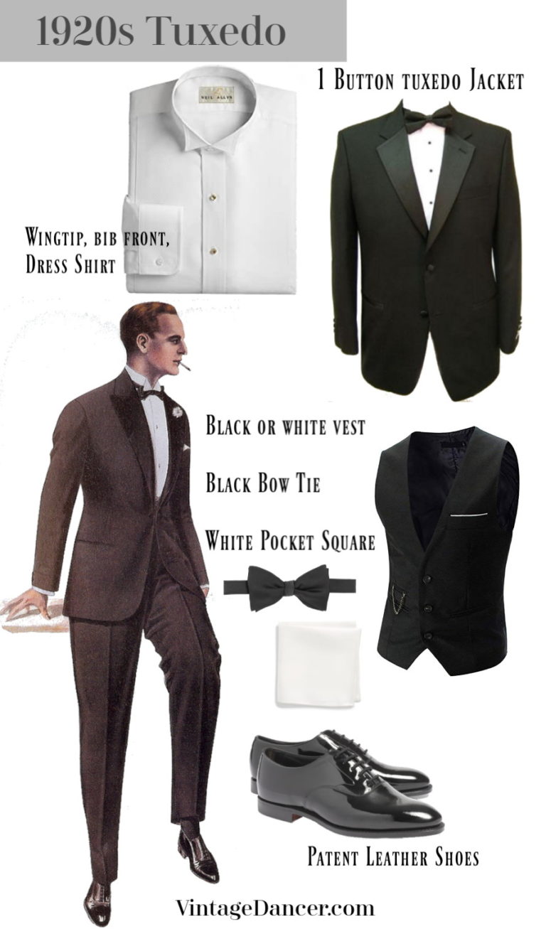 1920s Men s Formal Wear Tuxedo Vest Shoes Top Hats 1920s-men-s-formal-wear-tuxedo-vest-shoes-top-hats