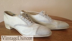antique 1920s white shoes at VintageDancer