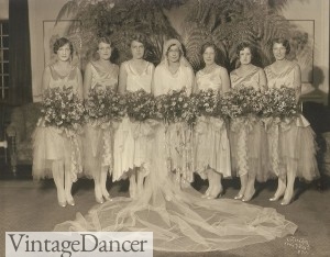 1920s wedding shoes, dresses, flowers at VintageDancer