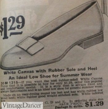 1920s summer shoes - Canvas pumps with low heels