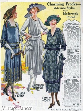 1920s tea dresses, day dresses, party dresses 1921
