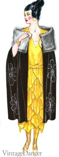 1920s evening cape coat wrap velvet