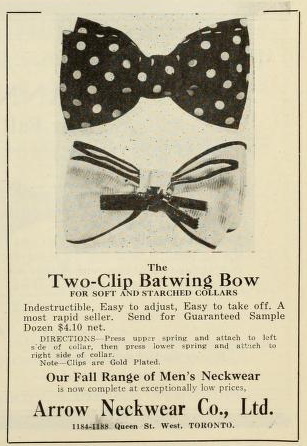 1921 Clip-on bow ties mens neckwear ties