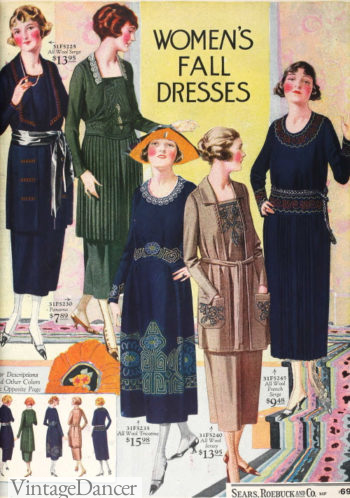 1921 fall winter dresses at VintageDancer