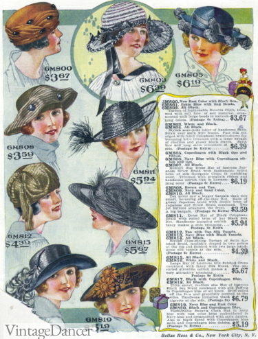1921 brimmed hats and turban