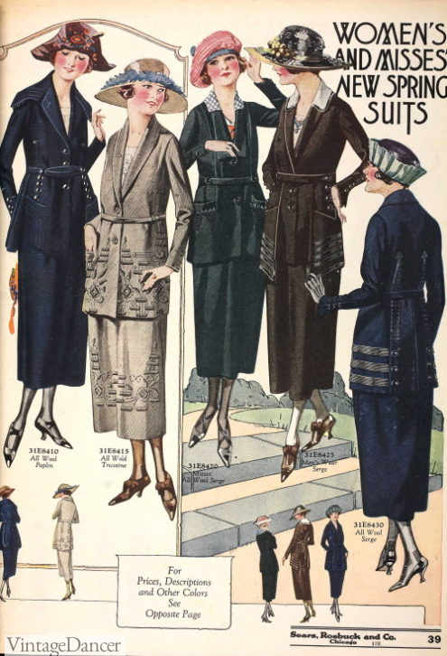 1920s Women's Suits for Travel, Work, & Leisure