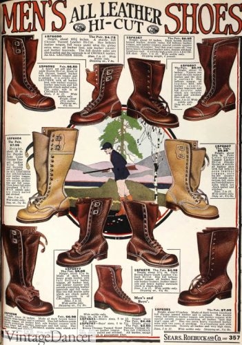 1920s 1921 mens work boots 1920s footwear
