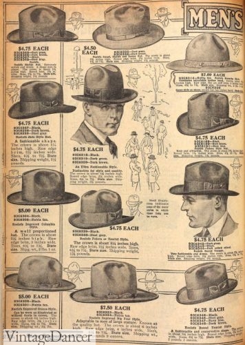 1921 mens felt hats 1920s headwear