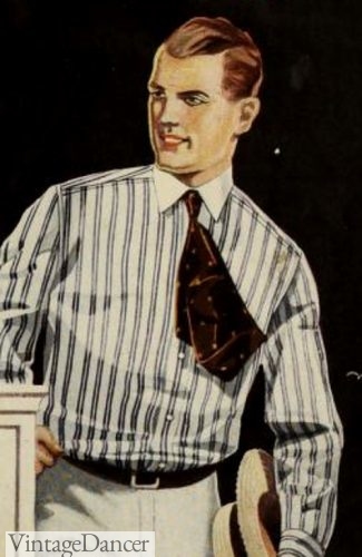 1921 men's shirt and wide Cravat tie
