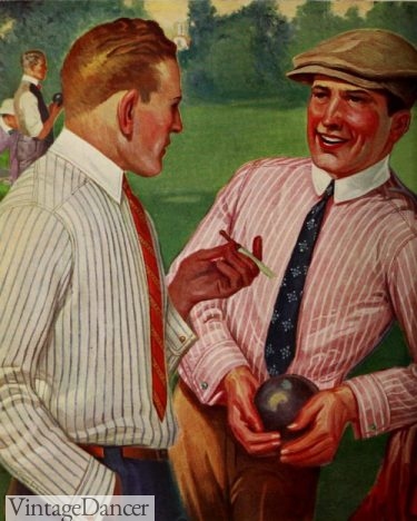 1921 detachable white collars and striped shirts