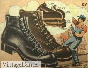1920s work boots and shoes