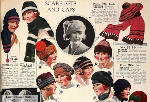 1921 beanie knit caps 1920s winter hats snow hats