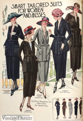 1920s womens two piece suits for fall skirt and jacket