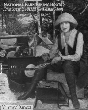 Zelda Fitzgerald models hiking boots, 1922