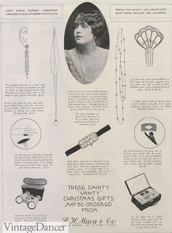 1922 Art Deco earrings, necklace, watch, hair clip