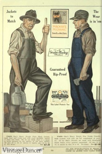 1920s mens workwear overalls